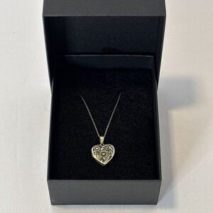 Heart Sunflower Locket Necklace 925 Sterling Silver Pendant That Holds Pictures